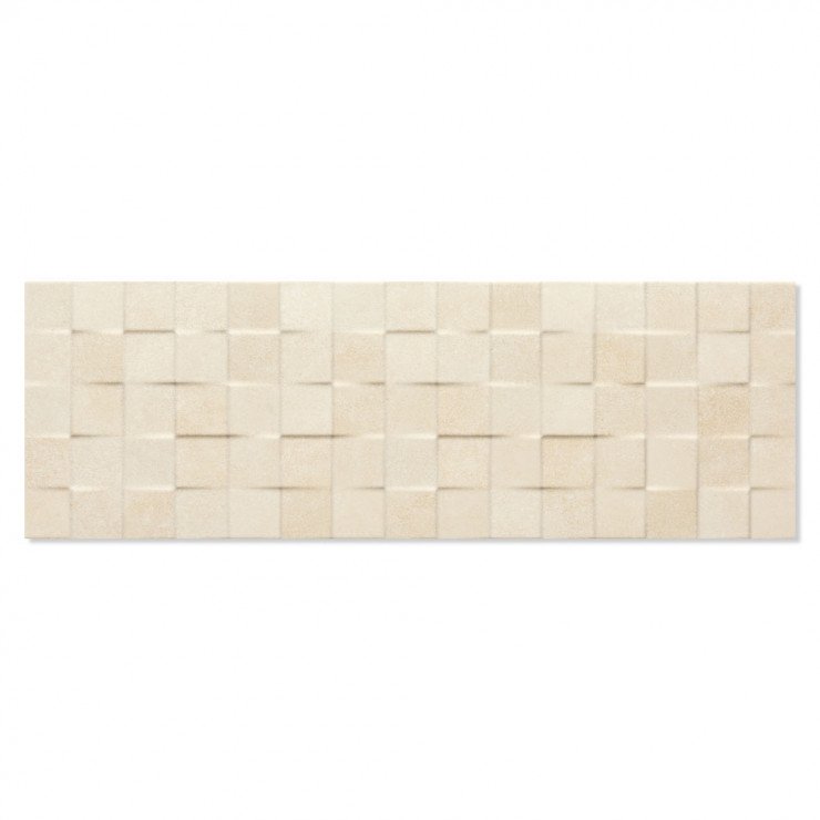 Vægflise Yaiza Kubisk Beige Mat-Relief 25x75 cm-0